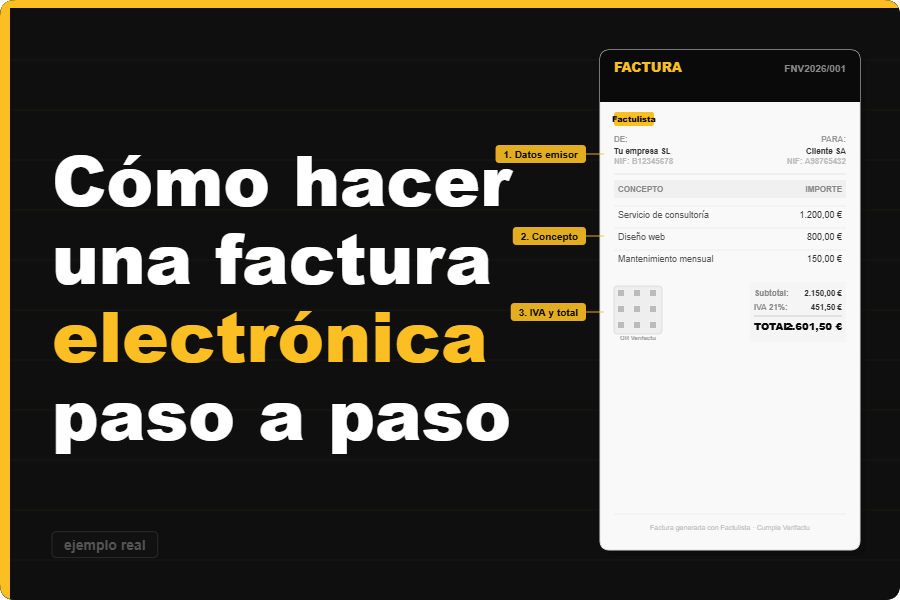 Cómo hacer una factura electrónica paso a paso (ejemplo real)
