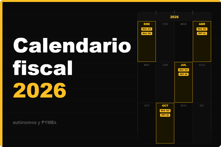 Calendario fiscal 2026 para autónomos y PYMEs