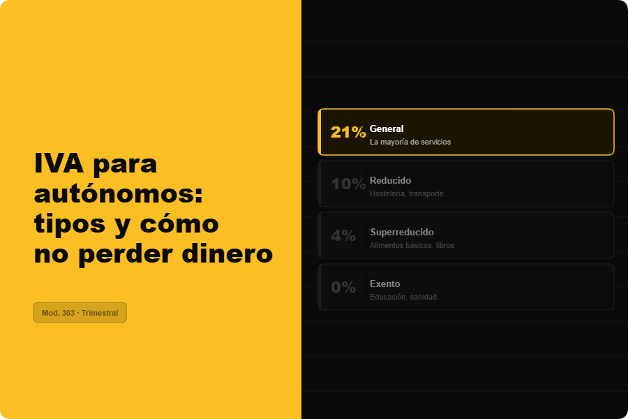 IVA para autónomos: tipos, cuándo se paga y cómo no perder dinero